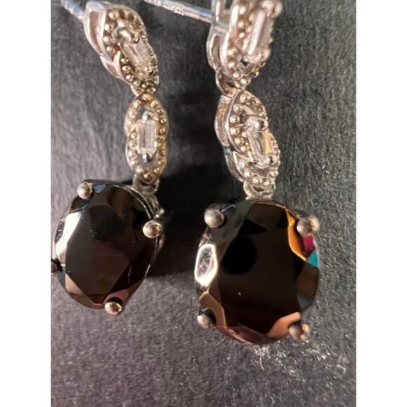 Elite Shungite gemstone sterling silver earrings - Picture 2 of 13